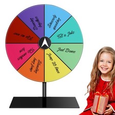 Prize Wheel Acrylic Dry Erase Fortune Spinning Wheel Tabletop Stand Win Game