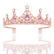5cm Tall Crystal Princess Tiara Crown Combs Wedding Prom Queen Pageant Adult