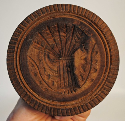 Antique primitive round butter - antique,