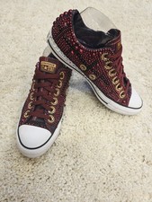 RARE Burgundy Bling Converse