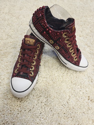 Rare burgundy bling converse - bling,