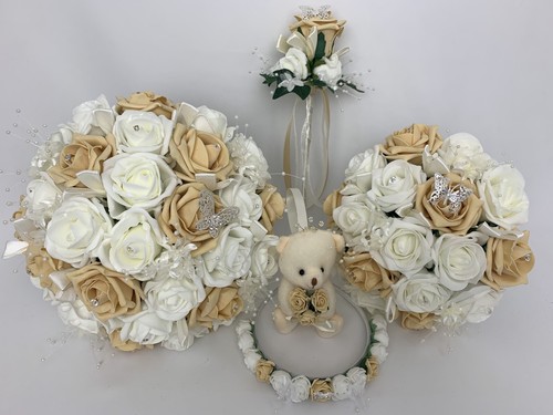 Wedding bouquets gold ivory - bouquets,