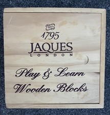 JAQUES LONDON Play & Learn Wooden Blocks Traditional Toy Alphabet/ numbers 