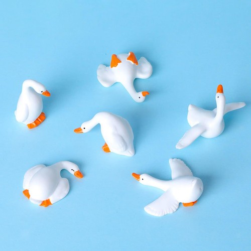 Mini geese figurines - 6x,
