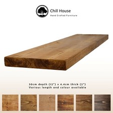 Rustic Floating Shelf Wood Solid Chunky Handmade with Brackets 12x2