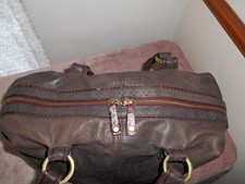 Ted Baker - Soft Brown Leather slouch/hobo bag zip fastening 15" w x 11"h  x 7"d