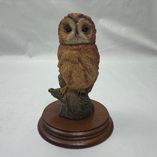 The Leonardo Collection Tawny Owl Figurine Nature Studies 1991 Resin on Wooden