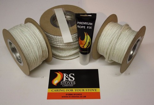 Soft white stove door rope - stove,