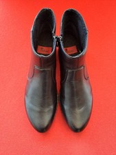 RIEKER Anti-Stress Lady's Ankle Boots, Black Leather, Zipped, Lined Size 5 NEW