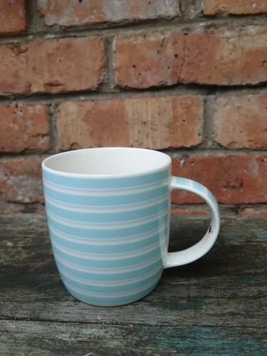 Striped blue white mug fine - striped,