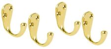 SOLID BRASS COAT HOOKS X4