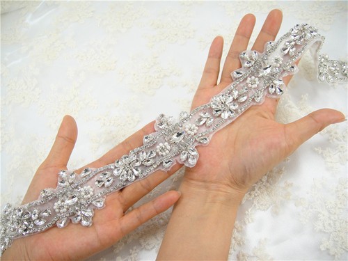 Rhinestone wedding belt - rhinestone, sash