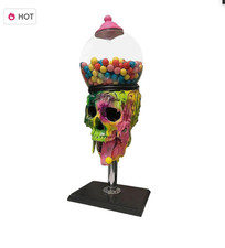 Halloween Bubble Gum Machine Skull Candy Dispenser Spooky Desktop Ornament