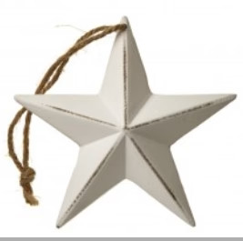 Hanging wooden white star - wooden,