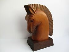 LARGE PINAL WOOD CARVING SCULPTURE STATUE GORGEOUS HORSE EQUINE REGENCY 17" TALL