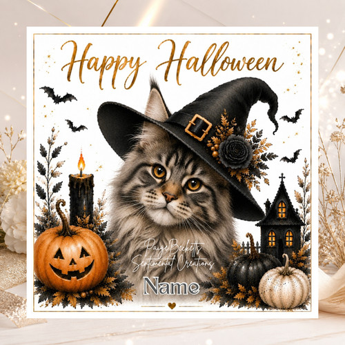Personalised maine coon cat - personalised,
