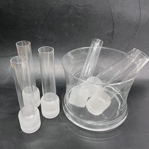 Six frosted glass test tube - frosted,