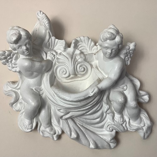 Vtg plaster cherub - plaster,