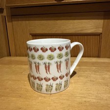 Waitrose china coffee mug : gardening/vegetable theme