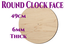 49cm Wooden Wall Round Clock Face 8mm Hole Craft Blanks 6mm Plywood not MDF