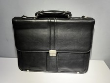Black Leather business/professional Briefcase with strap 45cm x 35cm x 13.5cm