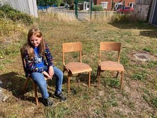 Vintage wooden school chair