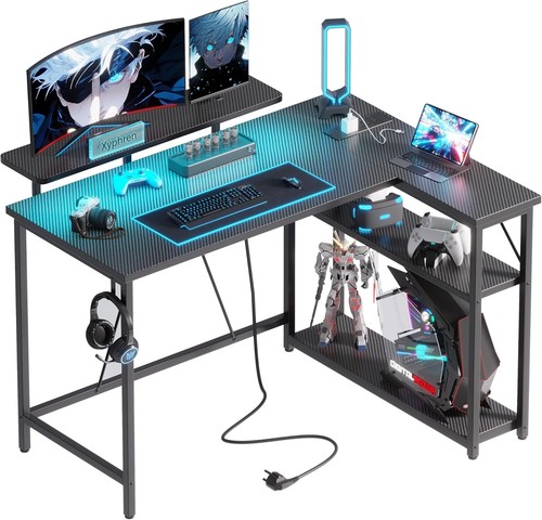 Shaped gaming desk with - shaped,