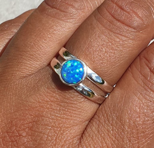 Australian opal gemstone ring - australian,