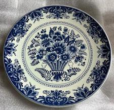 Vintage Delft Royal Blue - Hand painted work - Floral Plate - 30cm