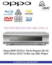 Oppo BDP-105 EU Multi Region Blu-ray ABC 3D 4K WiFi SILVER DVD 1-6 Player nb