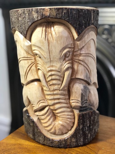 Elephant woodcarving - elephant,