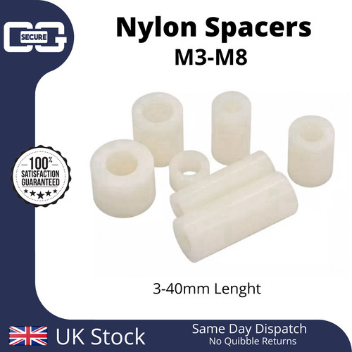 White nylon standoff plastic - standoff,
