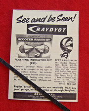 RAYDYOT SCOOTER INDICATORS 1961 ORIGINAL VINTAGE PRESS ADVERT VESPA LAMBRETTA