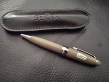 SENSA USA Twist Ballpoint Pen Rare With Leather Case Advertising SNCF High Quality