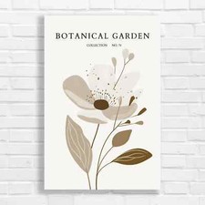 Botanical Garden Floral Sepia Canvas Print Large Picture Wall Art