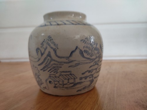 Victorian ginger jar - ginger, blue