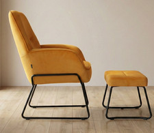Lounge Chair Yellow Velvet