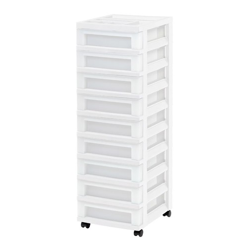 Drawer plastic storage cart - 9-drawer,