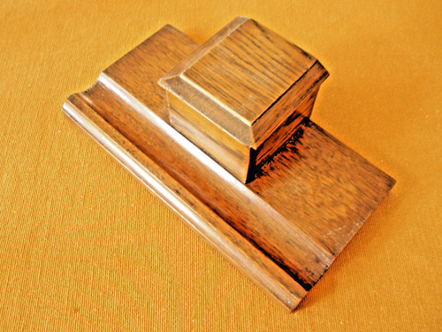 Vintage oak desktop inkstand - oak,