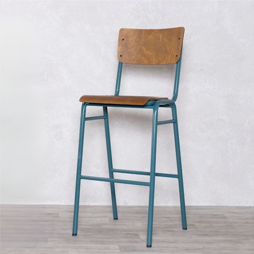 Wooden bar stool green - stool, frame