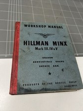 VINTAGE WORKSHOP MANUAL HILLMAN MINX 1952 CHART COUPE ESTATE MUSCLE CAR MANCAVE