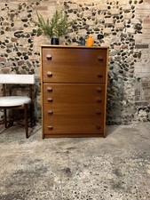 Vintage Mid-Century Stag Teak Chest of Drawers - Danish Design Tallboy/Kommode