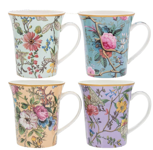 Set mugs floral design - 4,