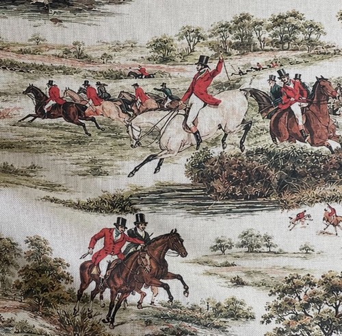 Hunting printed cotton fabric - hunting,