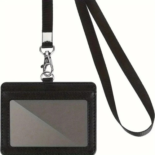 Women men black lanyard badge - lanyard,