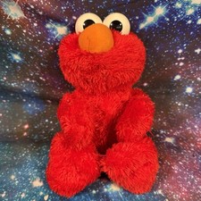 Elmo Sesame Street Giggling Laughing Soft Plush Working Push Tummy Mouth Open