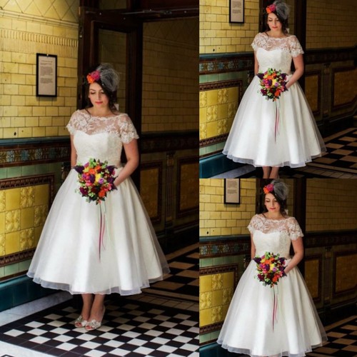 Elegant wedding dress short - wedding,