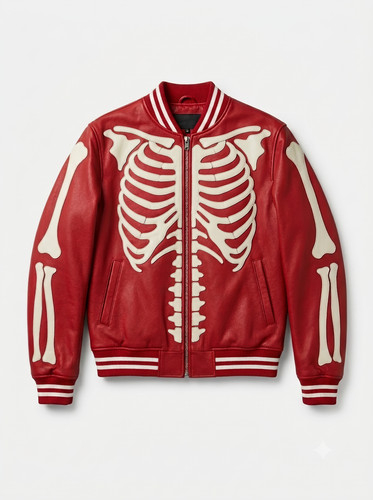 Mens red skeleton leather - mens,
