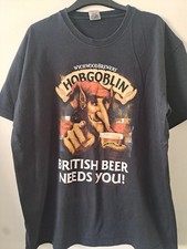 OFFICIAL WYCHWOOD BREWERY HOBGOBLIN 'BRITISH BEER NEEDS YOU' T-SHIRT - BLACK, XL