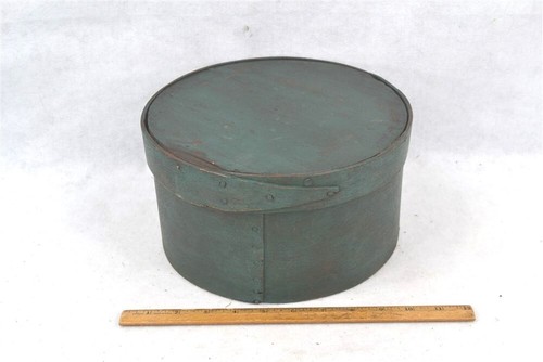 Antique pantry box teal green - antique,